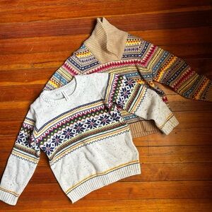 Janie & Jack Christmas Sweaters Set of Two Boys Size 4